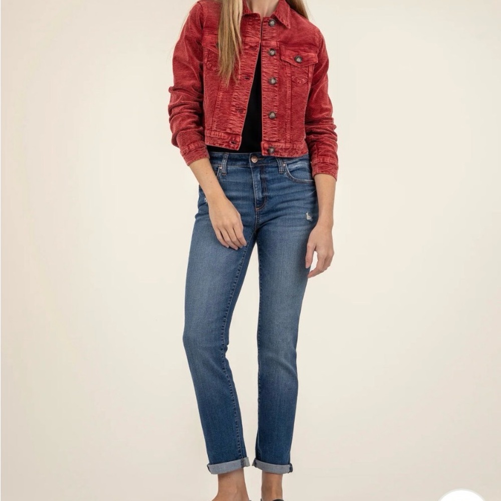 Kut from the Kloth Vibrant Red Cropped Jacket